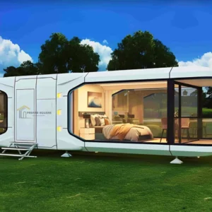 prefabsuqare capsule house model E7 banner